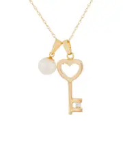 Splendid Pearls 14K 0.03 ct. tw. Diamond 6-6.5mm Pearl Pendant Necklace
