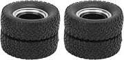 2Pcs Front/Rear Rubber Low Loader Wheels Tyre with CNC Aluminum Rims for Tamiya 1/14 RC Tractor