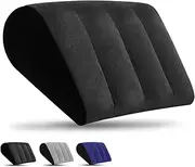 Prosixtoy Inflatable Pillow, Wedge Cushion, Beach Pillow, Support Pillow, Back Cushion, Triangle Cushion, Neck Pillow, Lumbar Pillow as Travel Pillow, Yoga Pillow and Camping Pillow (Black)