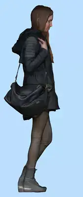 Resin 1:24 1:43 1:64 1:87 Lady with Bag Miniature Painted Figure Scene Props Toy