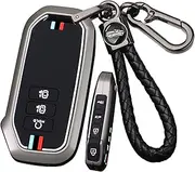 ontto 7 buttons Alloy Car key fob cover Fit for Kia 2022 Sportage 2023 Niro Hybrid 2021 Sorento MQ4 2022 EV6 GT-Line K8 V6 Smart key case keyring Silicone Key Shell Holder keychain Accessories Black A