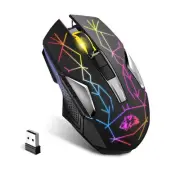 Wireless Gaming Mouse, Rechargeable Silent Click Adjustable DPI Optical Compu...