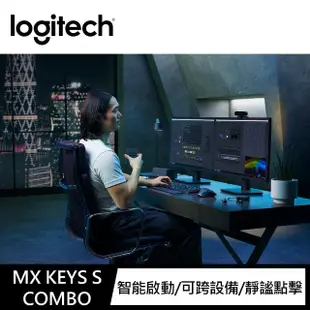 【Logitech 羅技】MX Keys S無線智能鍵盤滑鼠組