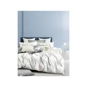 Ardor King Size Vander Cotton Quilt Cover Bedding Set Soft Grey