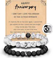Morakot Anniversary Romantic Gifts for Women Men,Matching Bracelets Gifts for Couples Boyfriend Girlfriend My Love Fiance Newlywed,Valentines Birth...