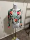 Calia Crop Top Rash Guard Womens Size M Desert Floral Agave Leaf (c98)
