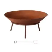 56cm Fire Pit Iron Rustic Bowl Outdoor ON-60
