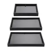 Practical Black Jewelry Display Tray With Double Sides For Rings And Bracelets