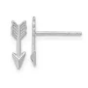 14K White Gold Polished Arrow Post Earrings