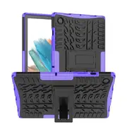 For Samsung Galaxy Tab A8 10.5 2021 Case, Tab SM-X200 SM-X205 Kickstand Shockproof Heavy Duty Tough Protective Rugged Cover (Purple)