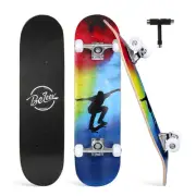 BELEEV Skateboards for Beginners, 31x8 Inch Complete Skateboard for Kids Teen