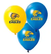 West Coast Eagles Official AFL Pkt 25 Team Logo Balloons Double Sided Print