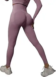 [Generic] Yoga Pants for Women Slim Fit Athletic Sweatpants Sexy Breathable Regular & Plus Size, Light Purple, Medium