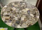 Wild Round Agate Stone Coffee Table, Countertop Kitchen Slab, Housewarming Decor
