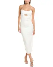 Line & Dot Lace-Up Maxi Dress