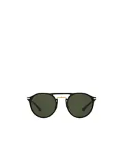 Persol Round Frame Double-Bridge Sunglasses 50 Green
