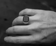 Solid Men's Ring Black Stone Seal Ring Silver Ring 925 Silver Ring Jewelry