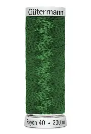 Gutermann Rayon 40 #1051 CHRISTMAS GREEN, 200m Machine Embroidery Thread