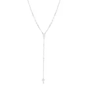 Sterling Silver Religious Cross Chain Necklace, 24"