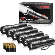LED Flashlights High Lumens 6 Pack, Powerful Tactical Flashlight With 3 Modes...
