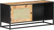 Generic TV Cabinet 90x30x40 cm Rough Mango Wood and Natural Cane,Furniture,TV mounts & TV Units