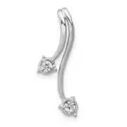 14k White Gold 1/10 Ct. Lab Grown Diamond VS/SI+ G+ Fancy Chain Slide Pendant