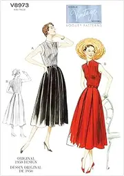 [VOGUE PATTERNS] V8973F50 Misses' Dress and Belt Sewing Patterns Women Template, Size F5 (16-18-20-22-24)