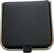 [Lorenz] Square Tray Purse with Chrome Rim and Note Section, Black, M, Coin Pouch
