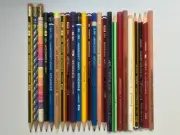 24 VINTAGE STAEDTLER PENCILS: TRADITION, NORIS, LUMOGRAPH, MINERVA, CAMEL, etc.