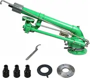 Big Rain Gun Sprinkler, 2" Impulse Impact Sprinkler, 360° Large-Area Watering Spray, with Replacement Nozzle Set, for Farmland Irrigation System