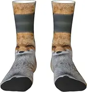 [EdWal] Soft fox print Moisture Wicking Socks Sports Socks for Men and Women Warm thermal Boot Hiking Socks