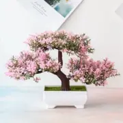 10X(Artificial Plants Bonsai Small Tree Pot Fake Plant Flowers Potted Faux5573