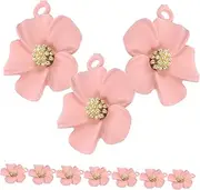 [Gogogmee] Flower Earrings Vintage Jewelry Charms Trinkets Jewelry Making Pendants Necklace Making Kit Bracelet Charm Earring Making Supplies Charm Bracelet Purple Acrylic