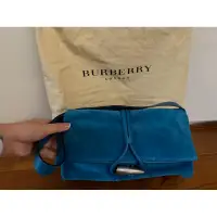在飛比找蝦皮購物優惠-Burberry 藍色麂皮小包