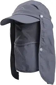 [NOLITOY] Face Mask Hat Sun Hat Anti-uv Coverage Quick Dry Polyester for Hiking Fishing Camping