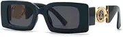 [HPIRME] Rectangle Sunglasses Women Men Vintage Square Female Black Sun glasses Male UV400 Eyewear