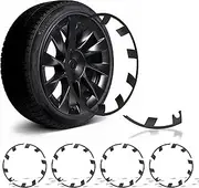 SUPERLIT RimTek Tesla Model Y 21" Uberturbine Wheel Rim Protector - Ultimate Guard Against Curb Rash - Stylish Matte Black Finish - Perfect Match for OEM Wheel Design - Set of 4 Durable Protectors