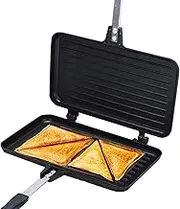 Double Sided Sandwich Pan, Double Sided Hot Sandwich Maker Press | Non-Stick Baking Pan, Breakfast Tin, Grill Pan For Toast Panini Waffle Cookware