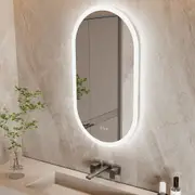 Oval LED Bathroom Mirror Wall Mount Anti-Fog Dimmable