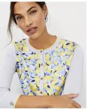 NEW Mixed Media Lemon Blossom Ann Cardigan size small sweater shirt top blouse