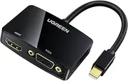 UGREEN 10439 Mini DisplayPort to HDMI VGA Adapter Thunderbolt 2.0 Converter Compatible for Apple Mac Book Air MacBook Pro, Microsoft Surface Pro 1/Pro 2/Pro 3, Google Pixel Chrome Book Black