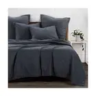 HiEnd Accents Stonewashed Cotton Canvas Coverlet, Super King Size, Charcoal S...