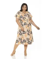 Alexia Admor Iris Wrap Beige Floral 3X NWT Women’s Earthtones Tan Short Sleeve