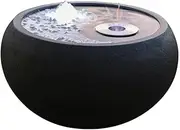 Zen Water Feature, Fire Water Fountain, Water Fountain with Pump, Yin Yang Taichi Design, for Outdoor Indoor Garden Office Pond Decoration (68 x 68 x 38 cm)