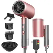 Portable Ionic Hair Dryer, Foldable Handle Hair Dryer,1600W Blow Dryer with D...