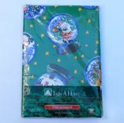 Trim A Home Christmas Vinyl Tablecloth Oval 52" x 70" Green Snow Globes NEW!
