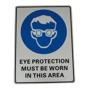 3x Warning Notice Eye Protection Must Be Worn Safety Sign Workshop Health Metal