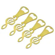 Bottle Opener, 4pcs - Metal Flat Beer Bottle Opener, Music Note Openers (Gold)