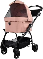 Pet Stroller Dog Stroller Travel Pet Stroller 3-in-1 Dog Stroller Pet Carrier Dog Stroller for Small Medium Dogs, Cats, Up to 44 Lbs Cat Stroller Dog Strollers(Size:A)