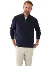 [Gazman] Wool Blend Half Zip Sweater in Navy